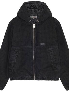 NEW Stussy Canvas Needle Punch Work Jacket in black size LARGE bomber jacket